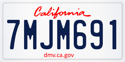 CA license plate 7MJM691