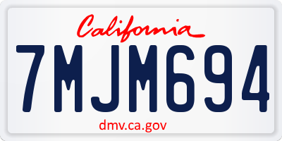 CA license plate 7MJM694