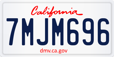 CA license plate 7MJM696