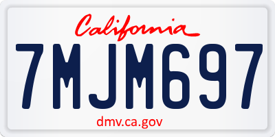 CA license plate 7MJM697