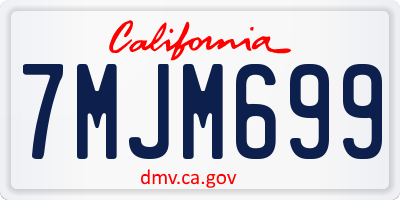 CA license plate 7MJM699