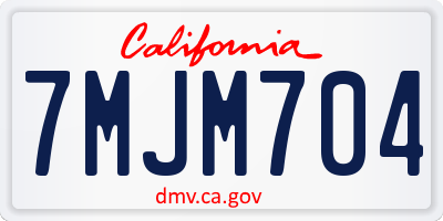 CA license plate 7MJM704