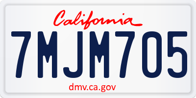 CA license plate 7MJM705