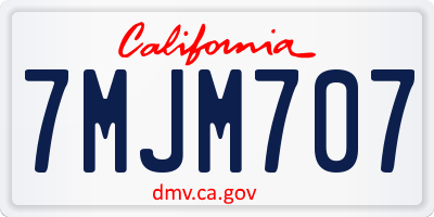 CA license plate 7MJM707