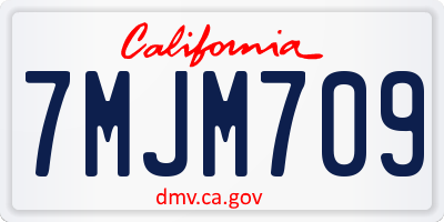 CA license plate 7MJM709