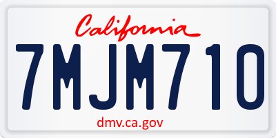 CA license plate 7MJM710