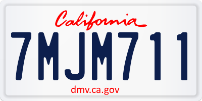 CA license plate 7MJM711