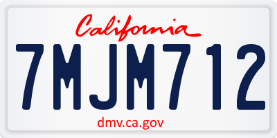 CA license plate 7MJM712