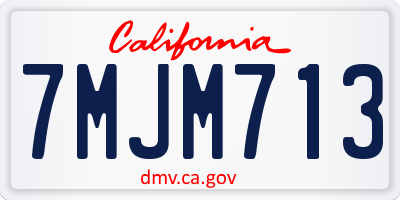 CA license plate 7MJM713