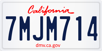 CA license plate 7MJM714