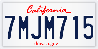 CA license plate 7MJM715