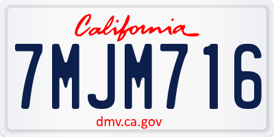 CA license plate 7MJM716