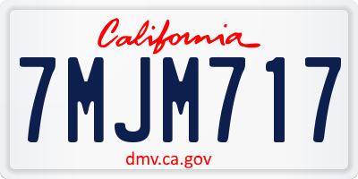 CA license plate 7MJM717