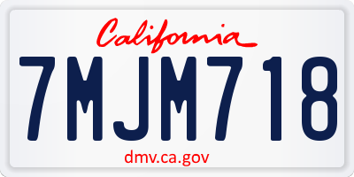 CA license plate 7MJM718