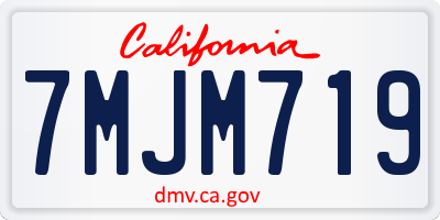 CA license plate 7MJM719