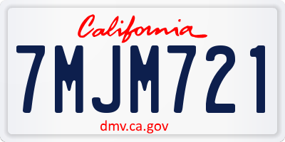 CA license plate 7MJM721