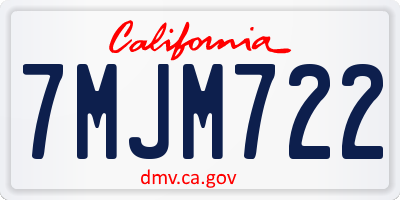 CA license plate 7MJM722