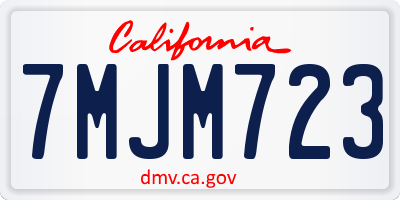 CA license plate 7MJM723