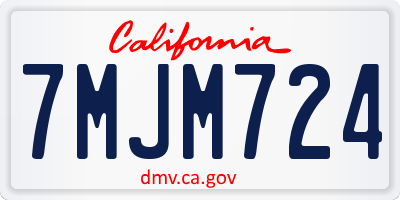 CA license plate 7MJM724