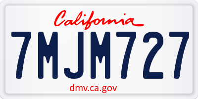 CA license plate 7MJM727