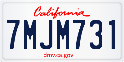 CA license plate 7MJM731