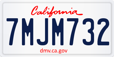 CA license plate 7MJM732