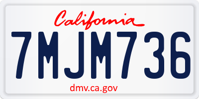 CA license plate 7MJM736