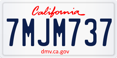 CA license plate 7MJM737