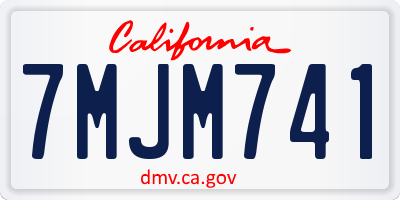 CA license plate 7MJM741