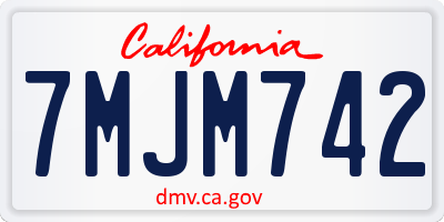 CA license plate 7MJM742