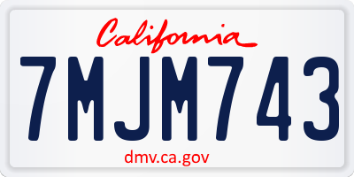 CA license plate 7MJM743