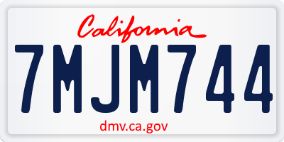 CA license plate 7MJM744