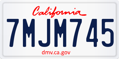 CA license plate 7MJM745