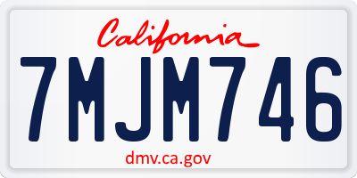 CA license plate 7MJM746