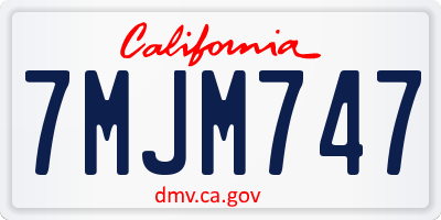 CA license plate 7MJM747