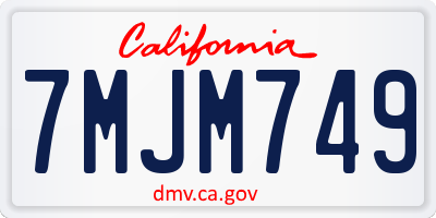 CA license plate 7MJM749