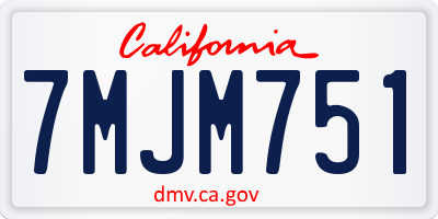 CA license plate 7MJM751