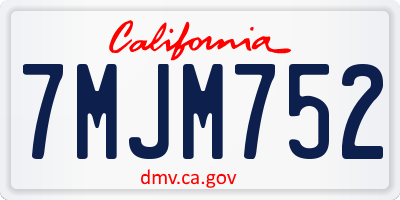 CA license plate 7MJM752