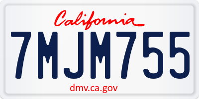 CA license plate 7MJM755