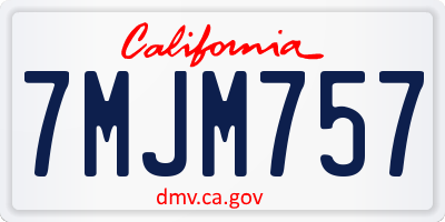 CA license plate 7MJM757