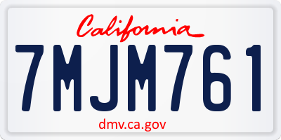 CA license plate 7MJM761