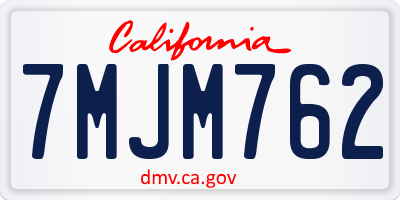 CA license plate 7MJM762