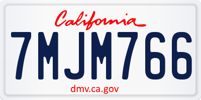 CA license plate 7MJM766