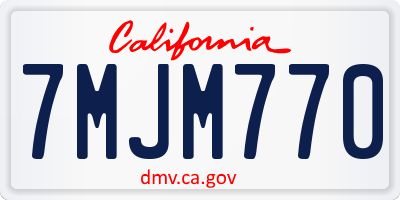 CA license plate 7MJM770