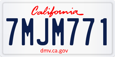 CA license plate 7MJM771