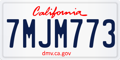 CA license plate 7MJM773