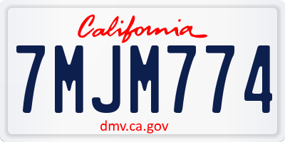 CA license plate 7MJM774