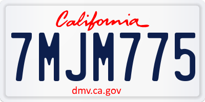 CA license plate 7MJM775