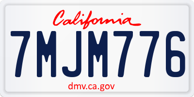 CA license plate 7MJM776