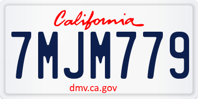 CA license plate 7MJM779